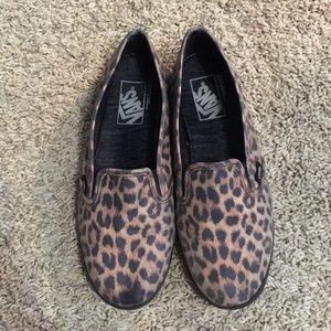 Vans cheetah slip ons